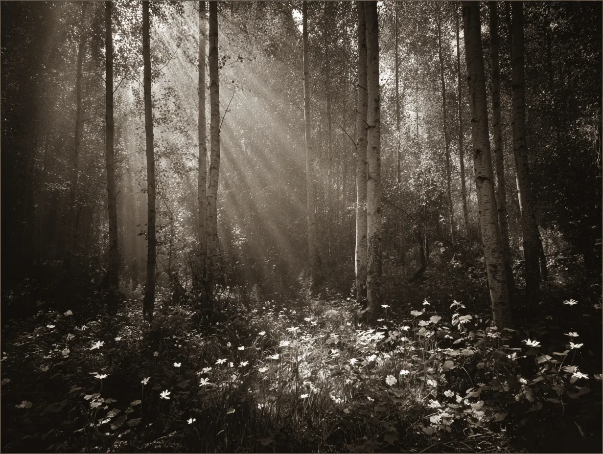 Berkenbos in ochtendlicht